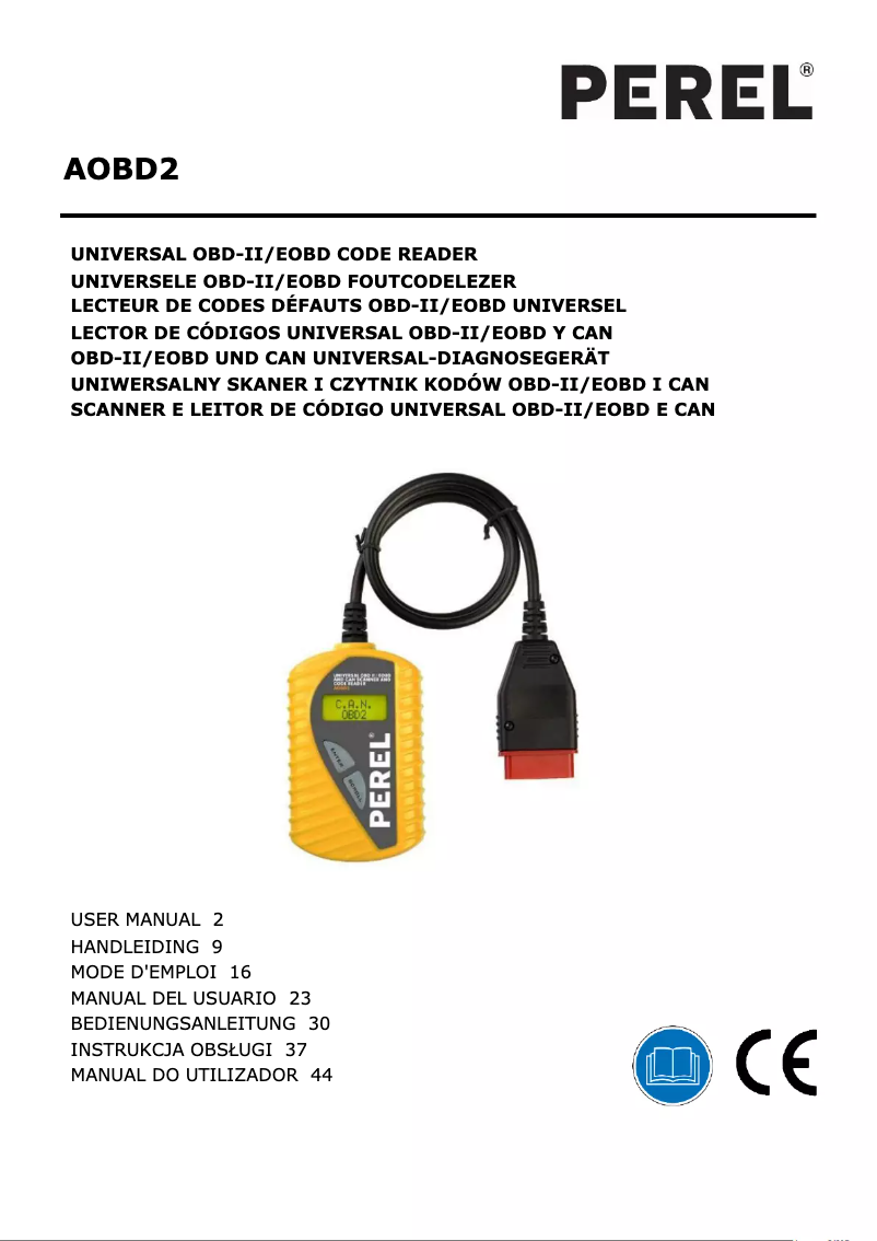 Page 1 de la notice Manuel utilisateur Perel AOBD2