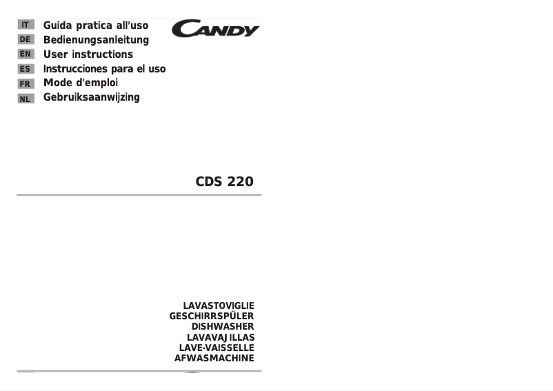 Page n°1 - Manuel utilisateur Candy LS CDS 220 W