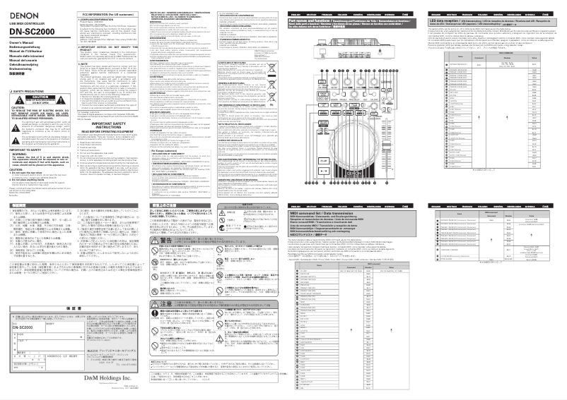Page n°1 - Manuel utilisateur Denon DN-SC2000