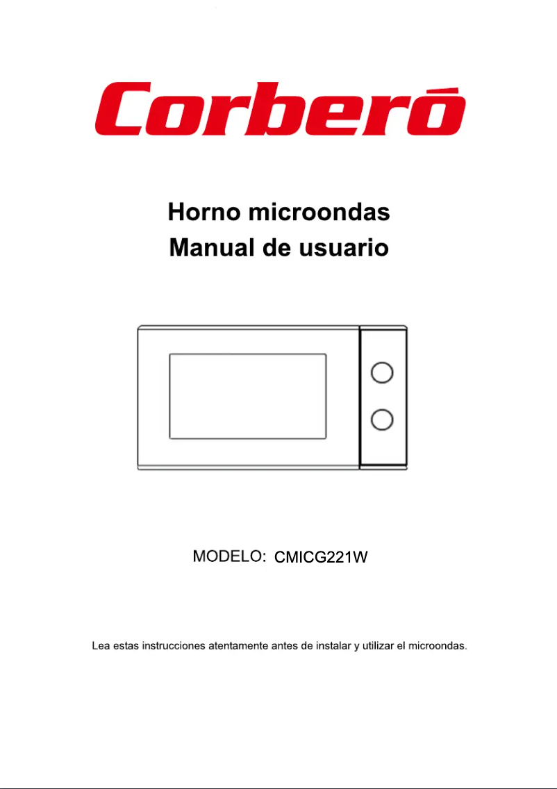 Image de la première page du manuel de l'appareil CMICG221W