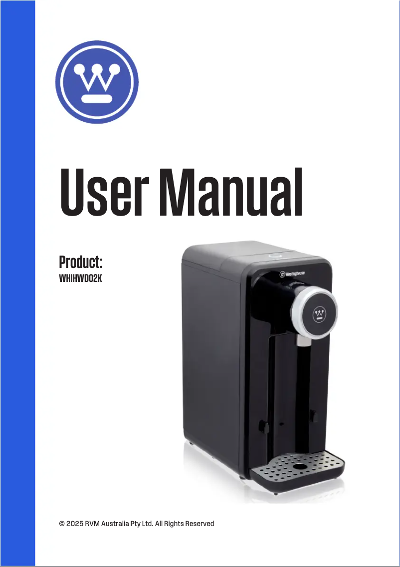 Page n°1 - Manuel utilisateur Westinghouse WHIHWD02K
