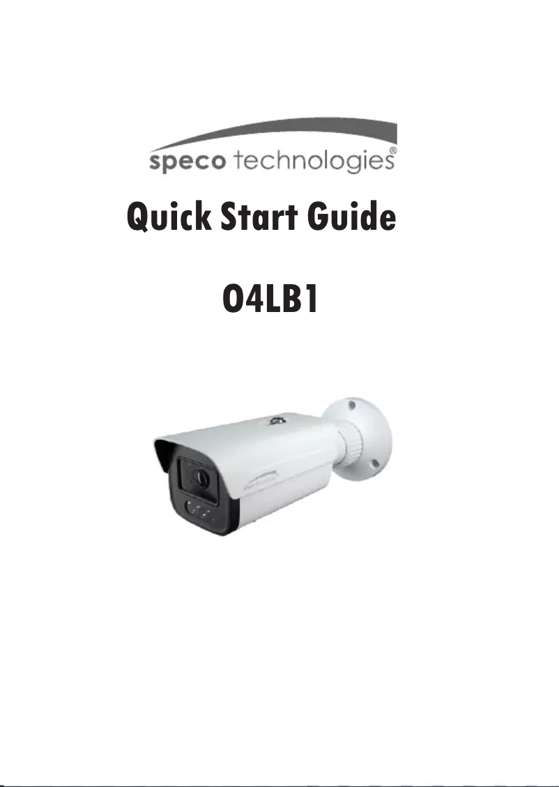 Page 1 de la notice Guide de démarrage rapide Speco Technologies O4LB2