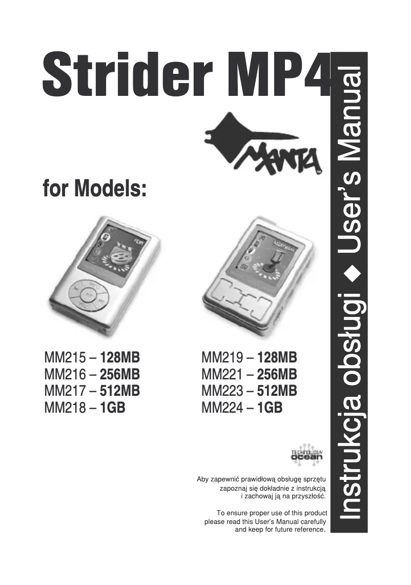 Page n°1 - Manuel utilisateur Manta Strider MM218