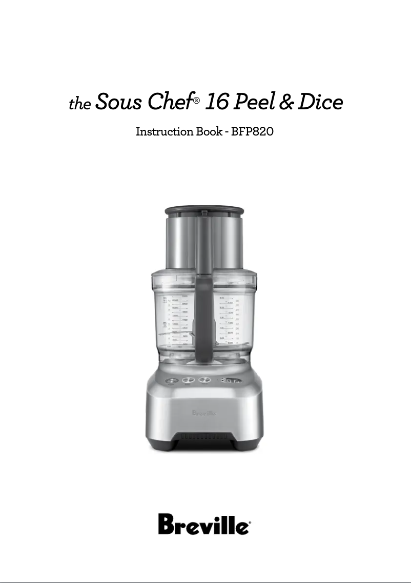 Image de la première page du manuel de l'appareil Kitchen Wizz Peel & Dice BFP820