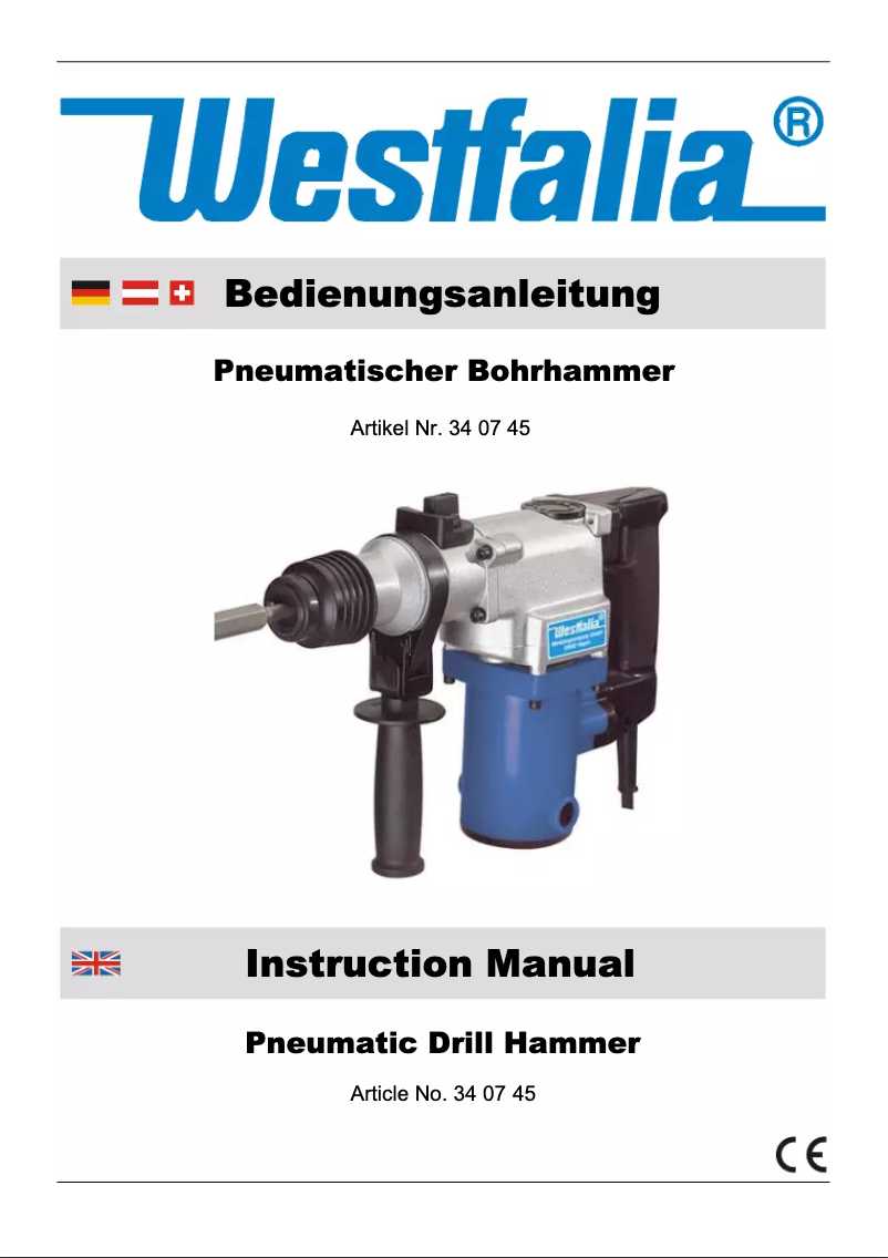 Page n°1 - Manuel utilisateur Westfalia 34 07 45
