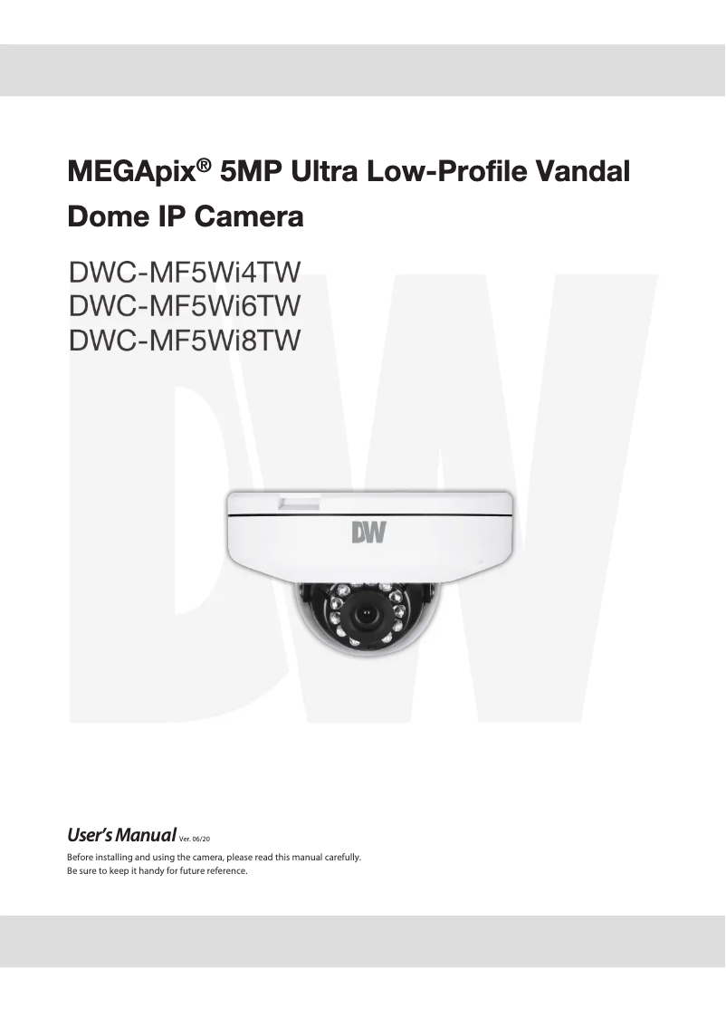 Image de la première page du manuel de l'appareil MegaPix DWC-MF5WI8TW
