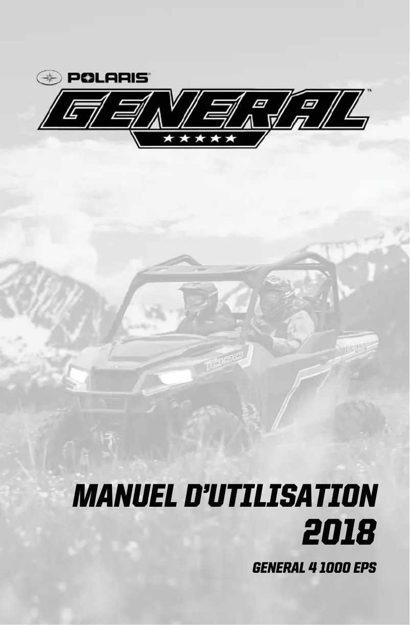 Page 1 de la notice Manuel utilisateur Polaris General 4 1000 EPS (2018)