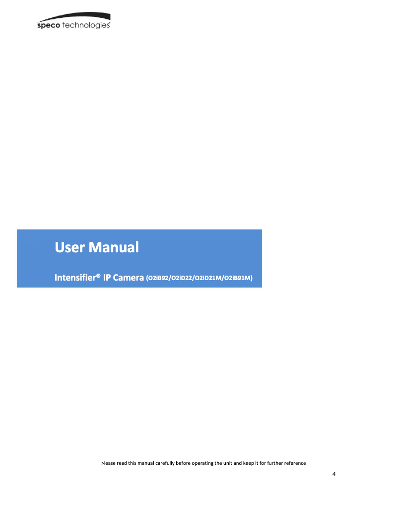 Image de la première page du manuel de l'appareil Intensifier O2IB92