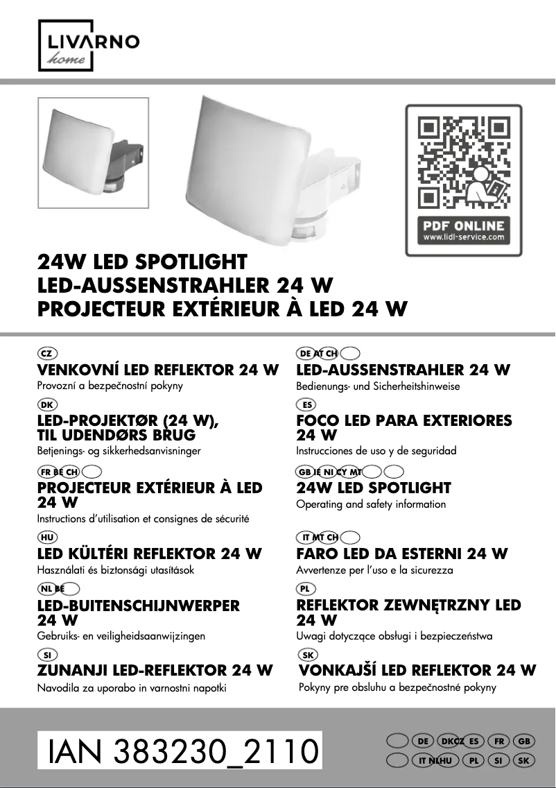 Page 1 de la notice Manuel utilisateur Livarno Lux 1002-W