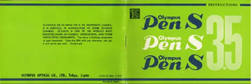 Image de la première page du manuel de l'appareil Pen S 3.5