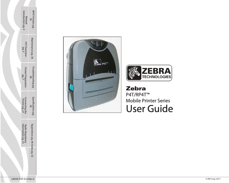 Image de la première page du manuel de l'appareil P4T