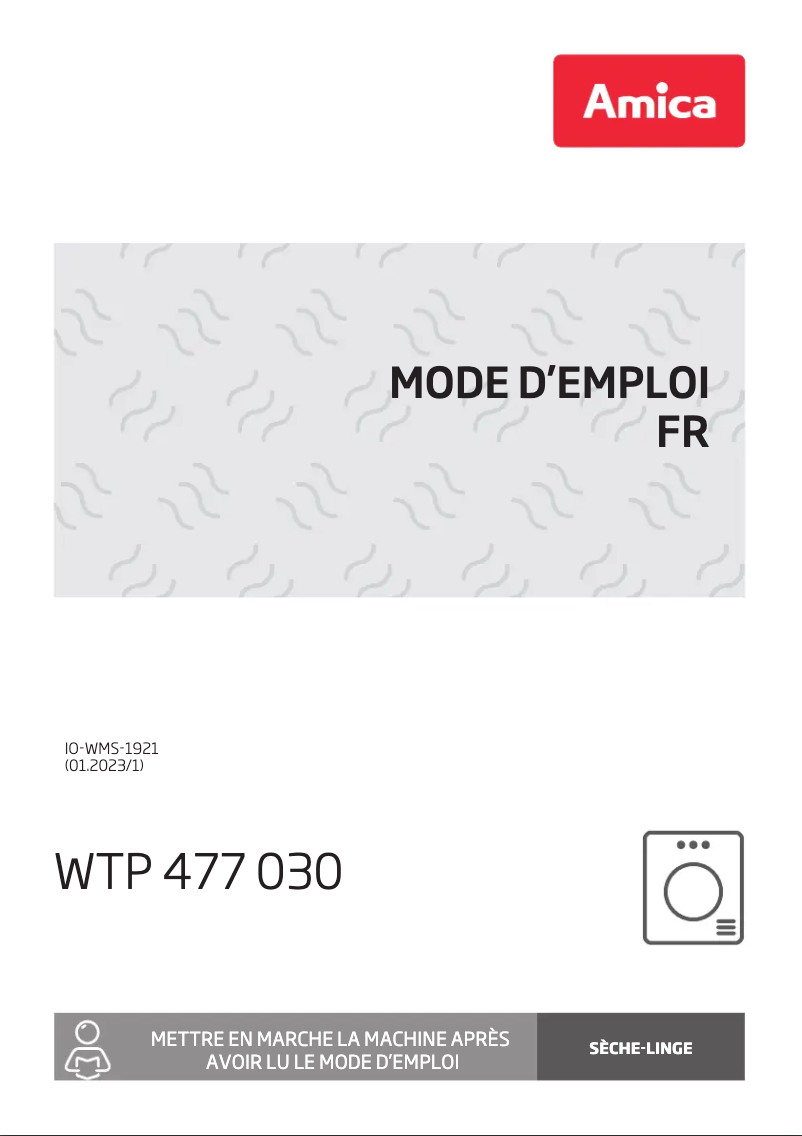 Página 1 del manual Manual de usuario Amica WTP 477 030