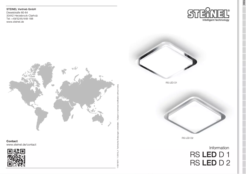 Page 1 de la notice Manuel utilisateur Steinel RS LED D2