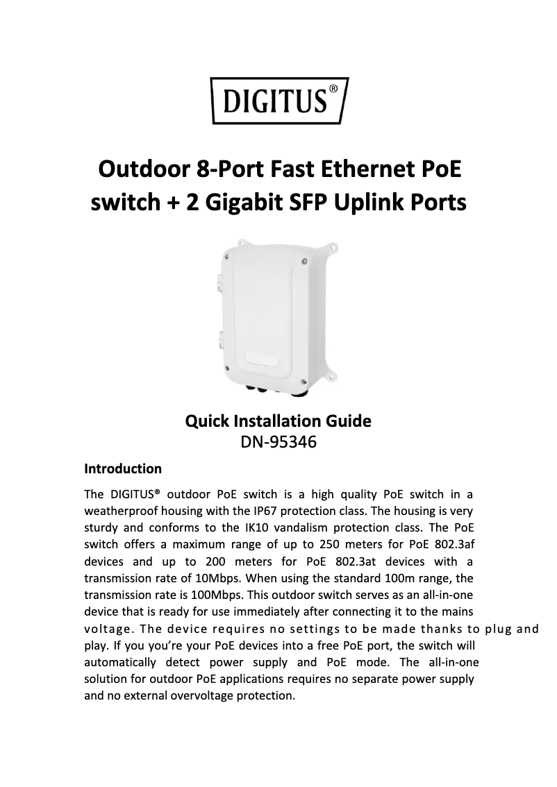 First page image of the manual for DN-95346