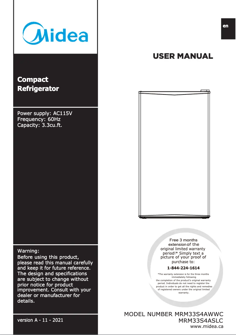 Image de la première page du manuel de l'appareil MRM33S4AWWC