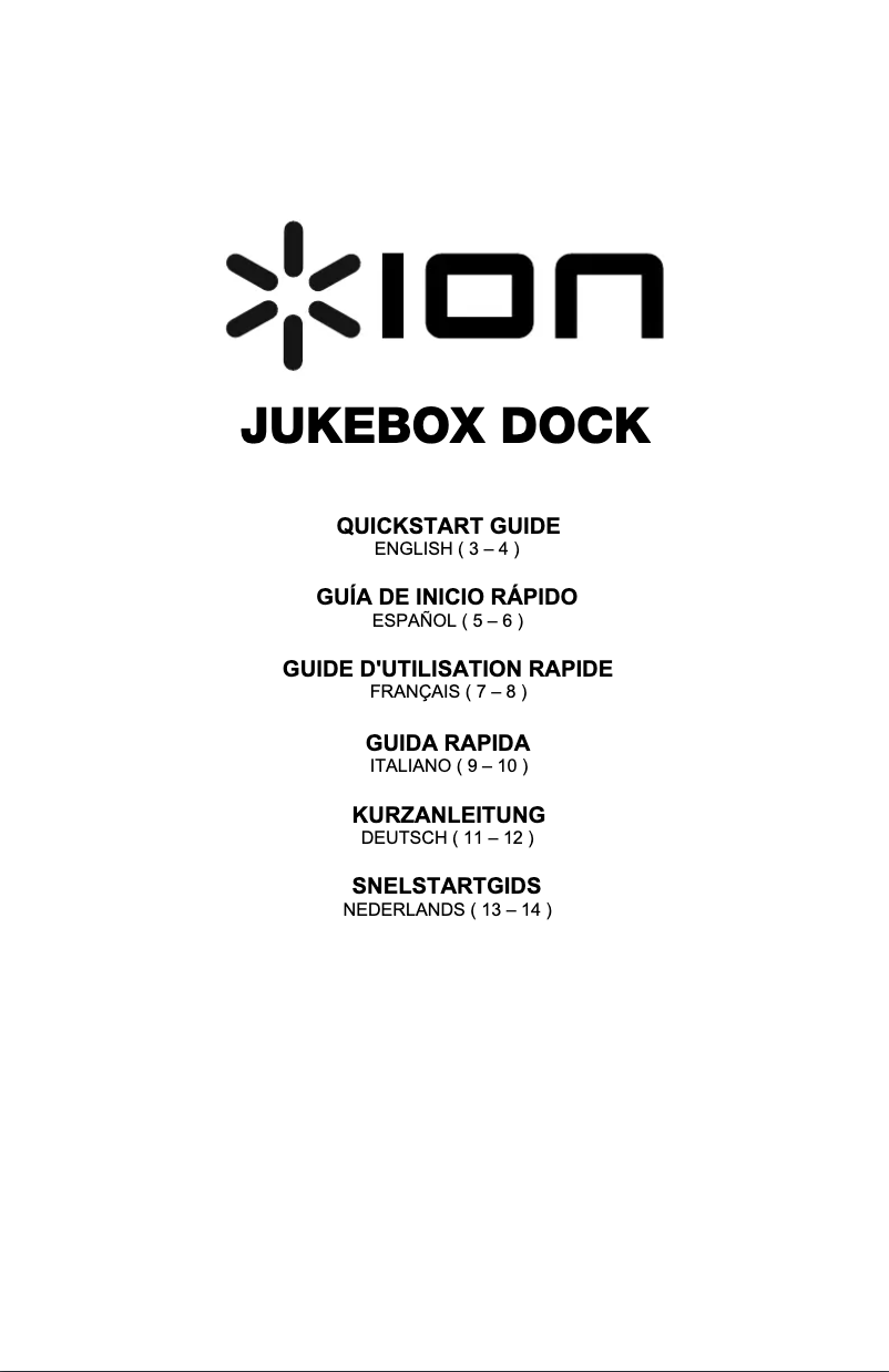 Image de la première page du manuel de l'appareil Jukebox Dock