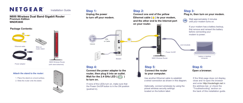 Image de la première page du manuel de l'appareil WNDR3800