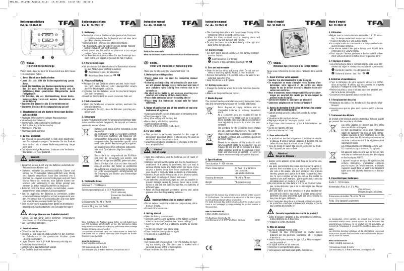 Página 1 del manual Manual de usuario TFA Visual 38.2043.10