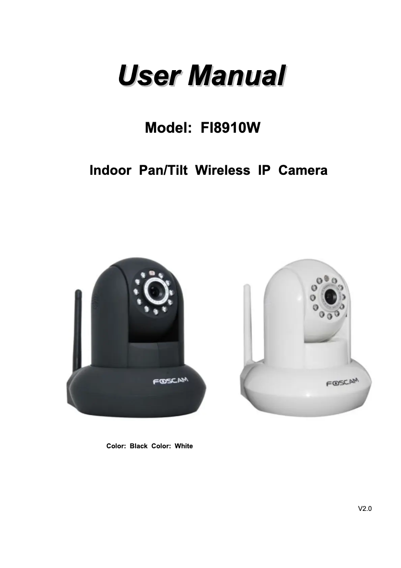 Page n°1 - Manuel utilisateur Foscam FI8910W