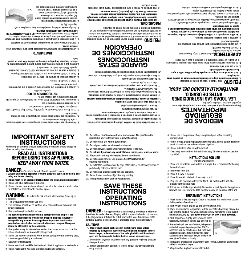 Page 1 de la notice Manuel utilisateur Conair PB8NR