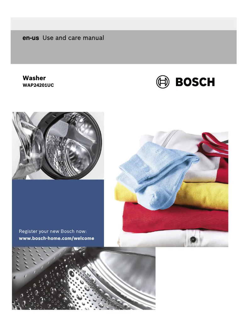 Page n°1 - Manuel utilisateur Bosch WAP24201UC