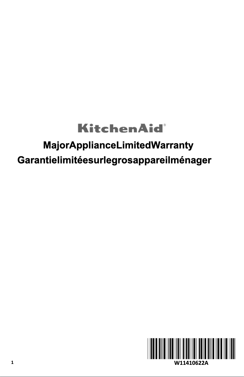 Page n°1 - Informations de garantie KitchenAid KMMF330PSS