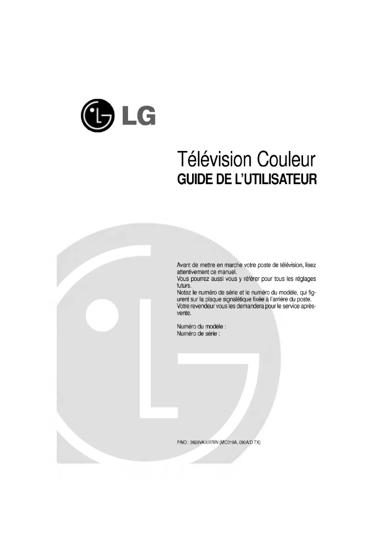 Page 1 de la notice Manuel utilisateur LG RT-21CA80VE