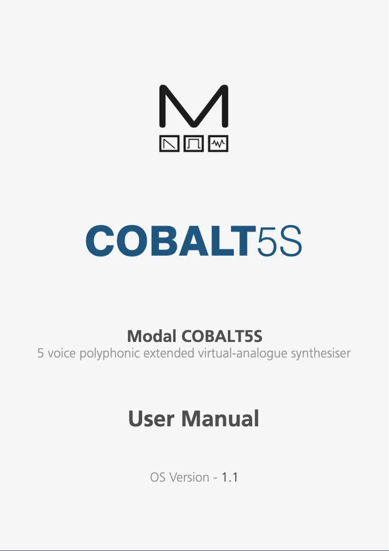 Page 1 de la notice Manuel utilisateur Modal Electronics Cobalt 5S