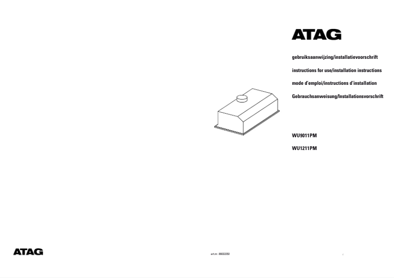 Page 1 de la notice Manuel utilisateur Atag WU9011PM