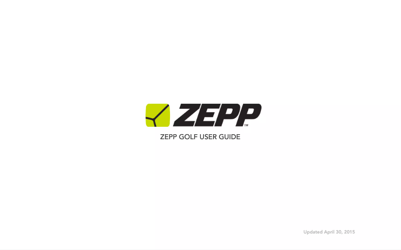 Page 1 de la notice Manuel utilisateur Zepp Golf