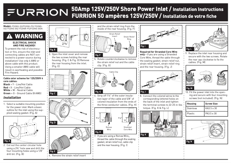 Image de la première page du manuel de l'appareil F52INS-BS-AM