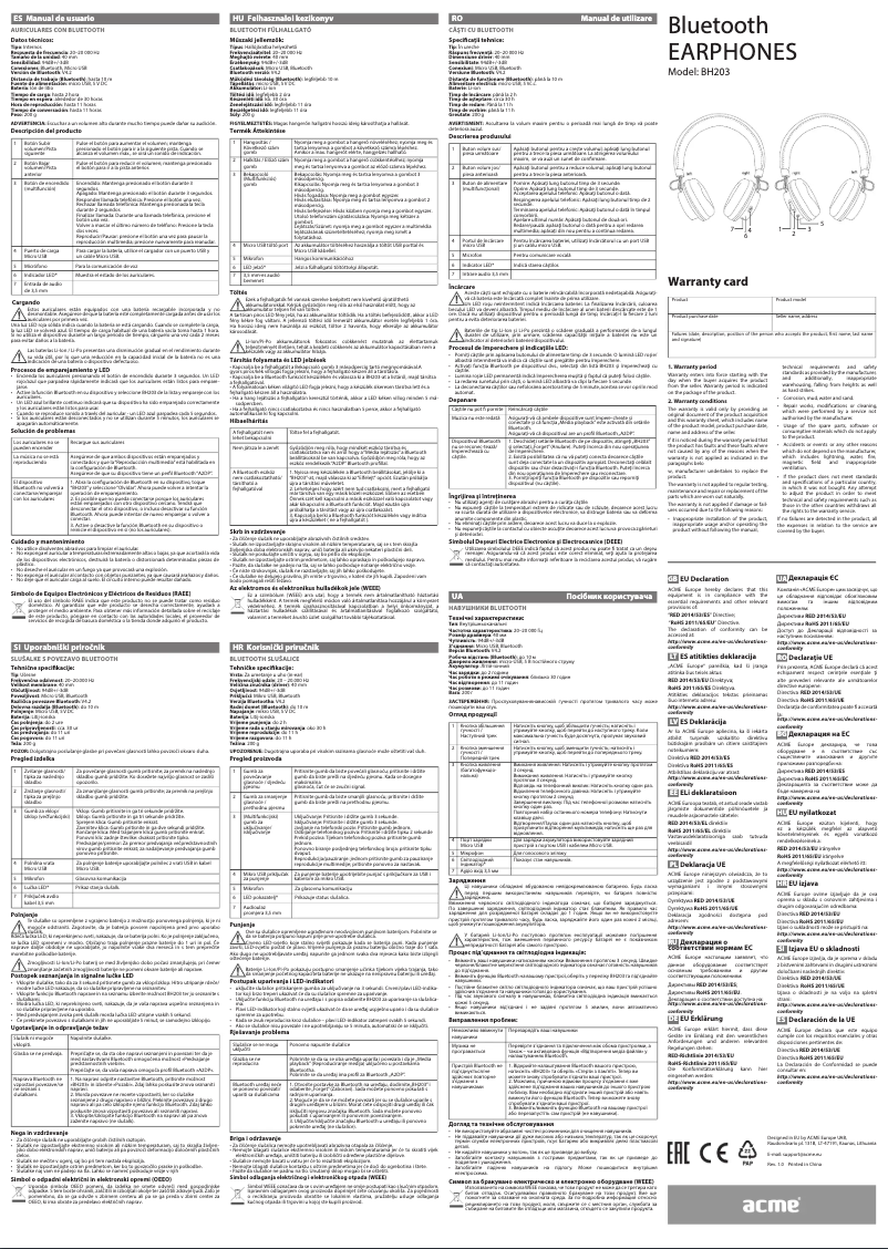 Image de la première page du manuel de l'appareil BH203