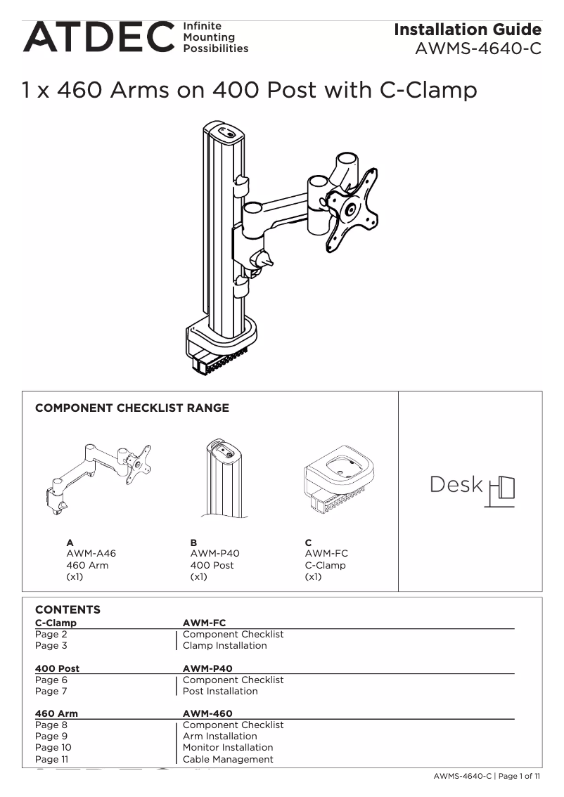 Página 1 del manual Manual de usuario Atdec AWMS-4640-C