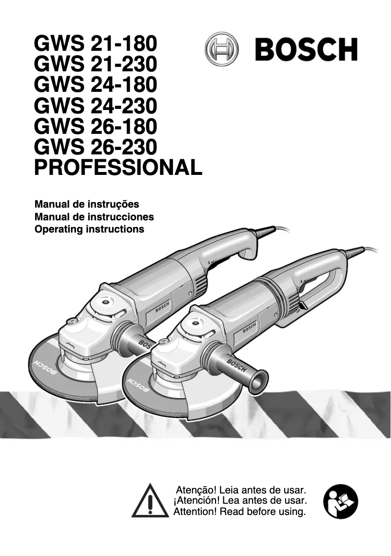 Image de la première page du manuel de l'appareil GWS 21-180 Professional