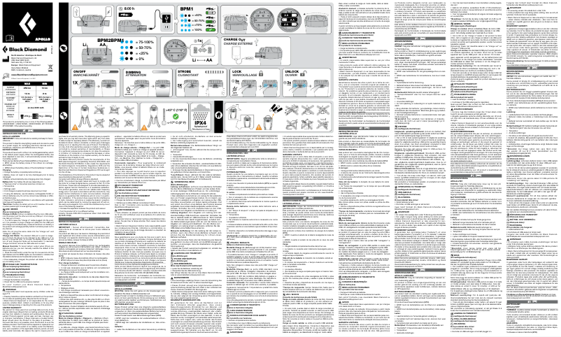Page 1 de la notice Manuel utilisateur Black Diamond Apollo