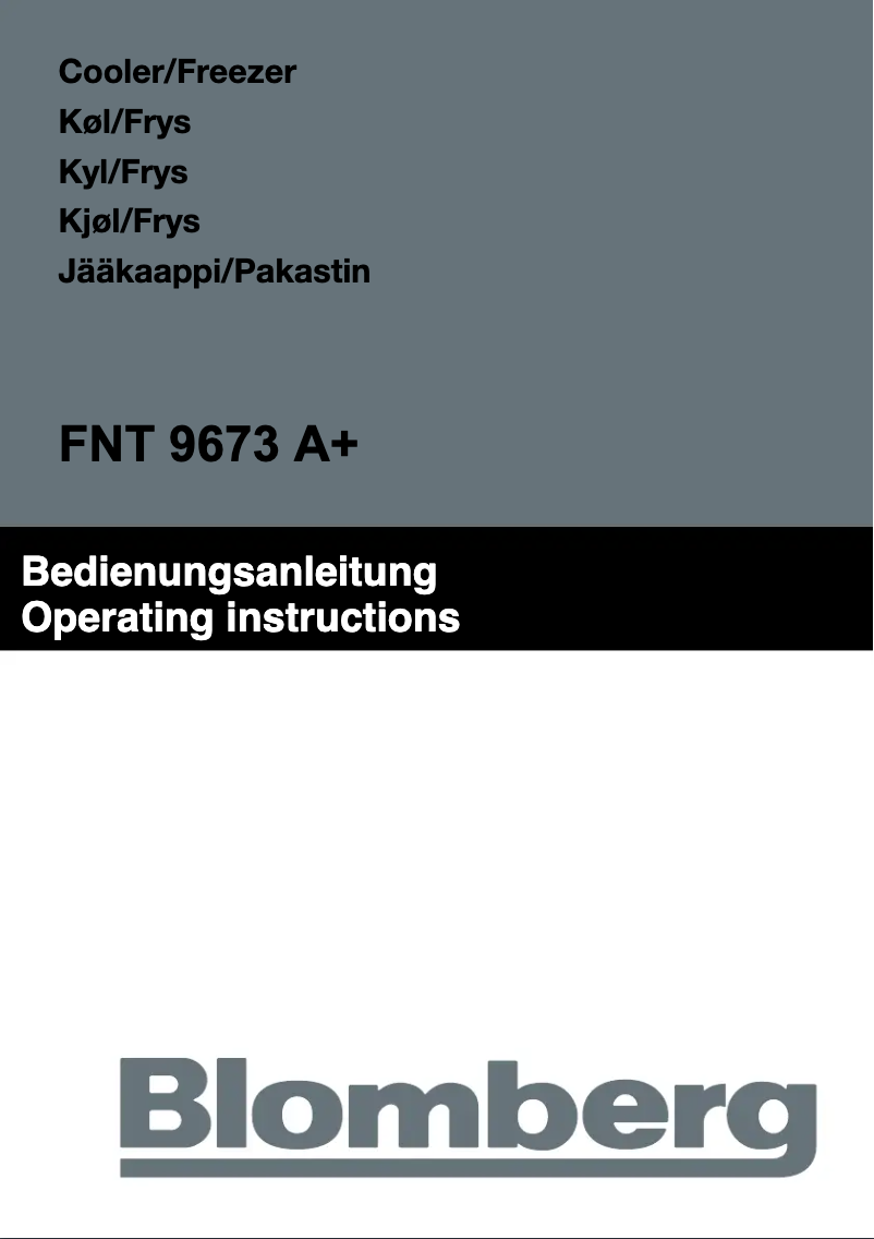 Page n°1 - Manuel utilisateur Blomberg FNT 9673