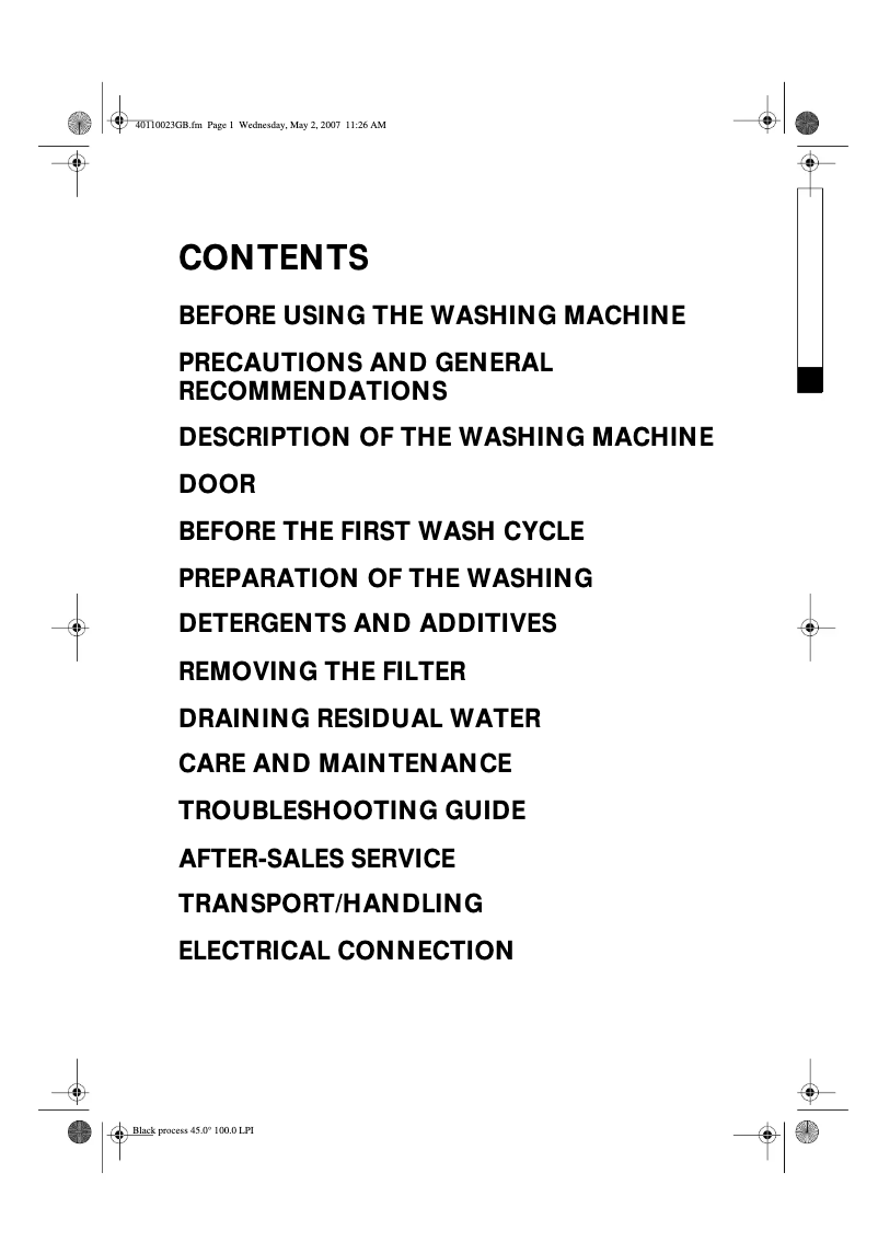 Image de la première page du manuel de l'appareil WAI 2640