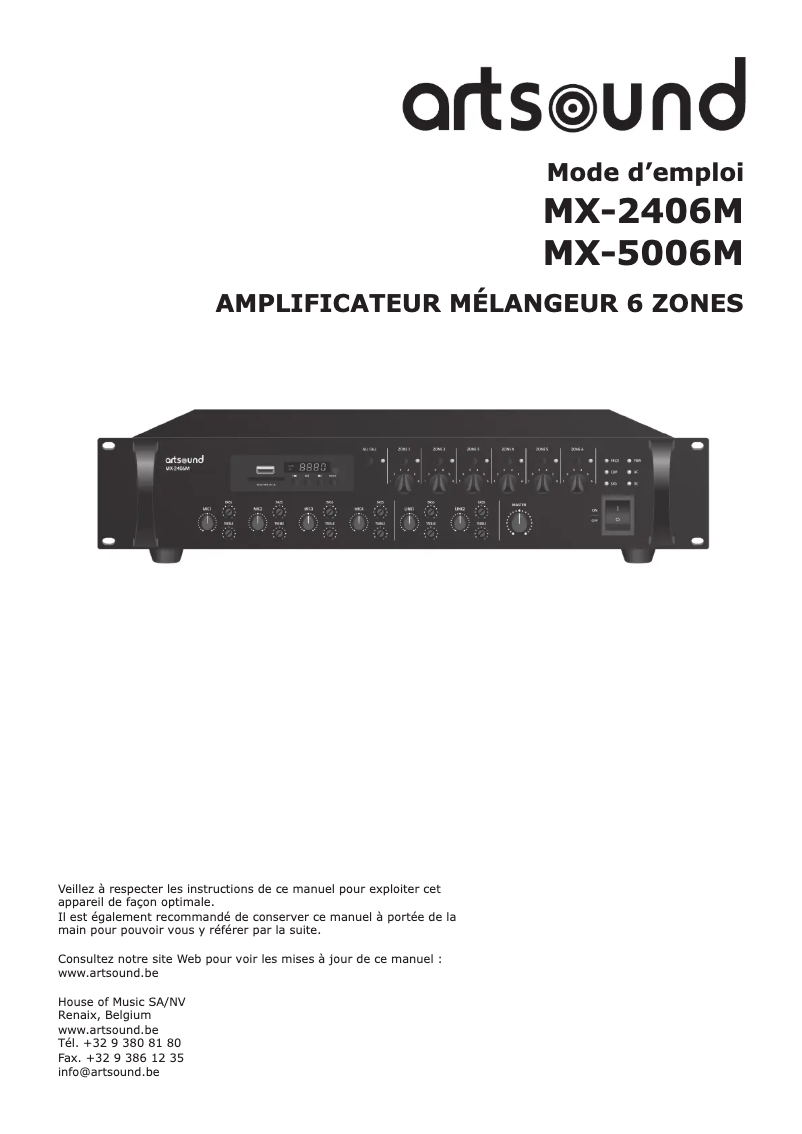 Image de la première page du manuel de l'appareil MX-5006M