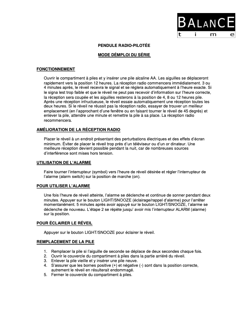 Page 1 de la notice Manuel utilisateur Balance 502422