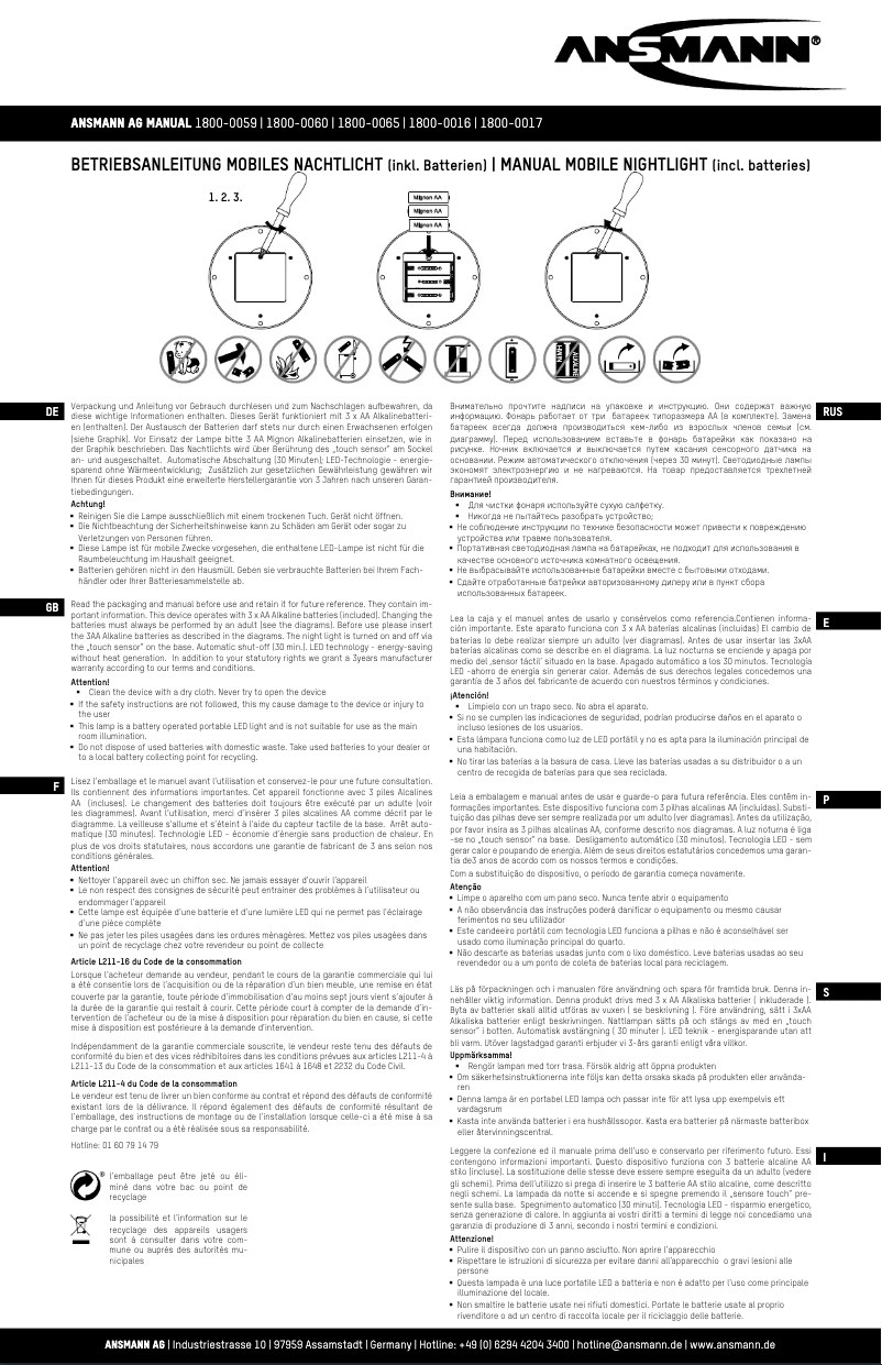 Page n°1 - Manuel utilisateur Ansmann Die Maus