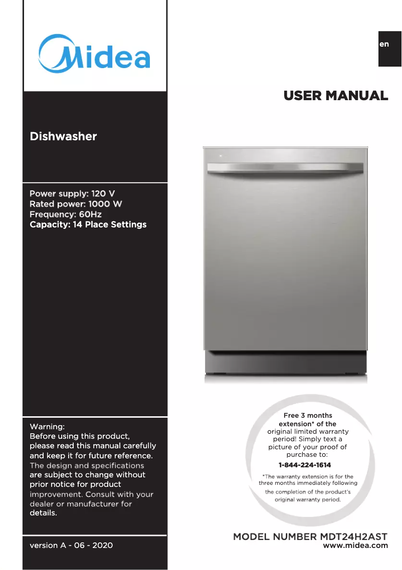 Image de la première page du manuel de l'appareil MDT24H2AST