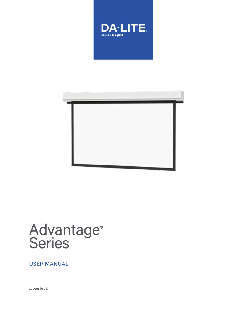 Image de la première page du manuel de l'appareil Advantage Electrol