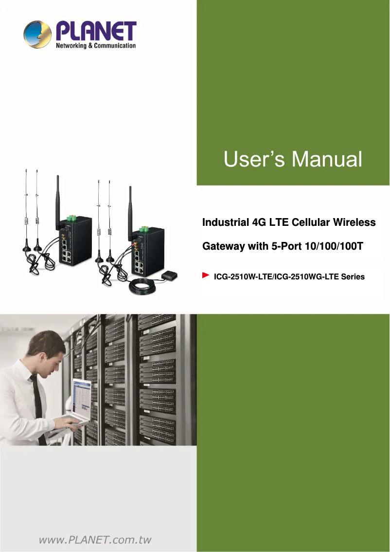 Image de la première page du manuel de l'appareil ICG-2510W-LTE