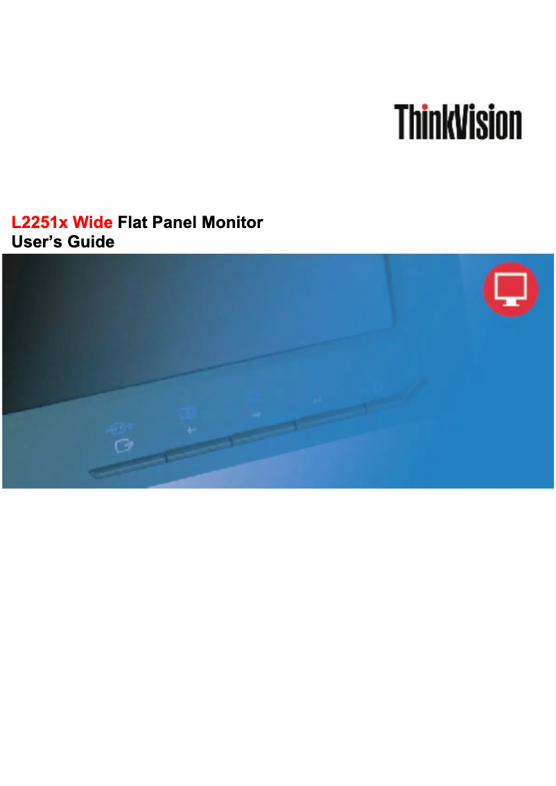 Image de la première page du manuel de l'appareil ThinkVision L2251x
