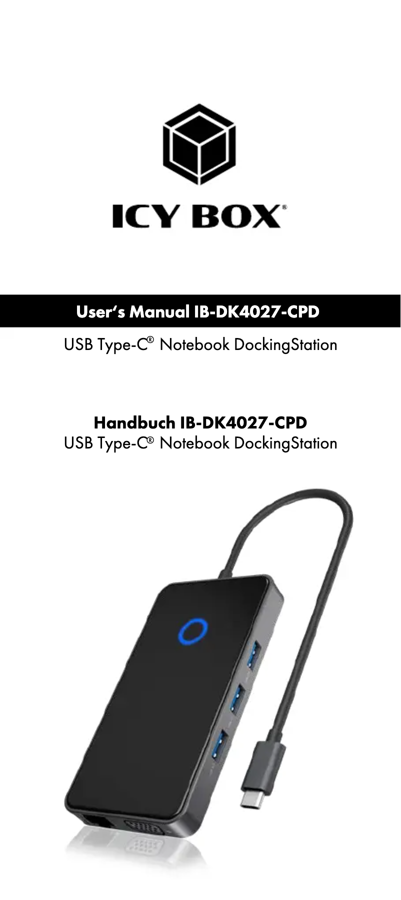 Page n°1 - Manuel utilisateur Icy Box IB-DK4027-CPD