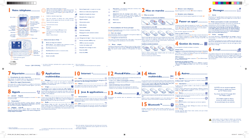 Image de la première page du manuel de l'appareil One Touch 606