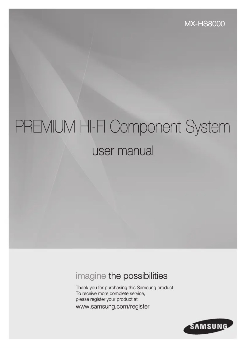 Image de la première page du manuel de l'appareil MX-HS8000