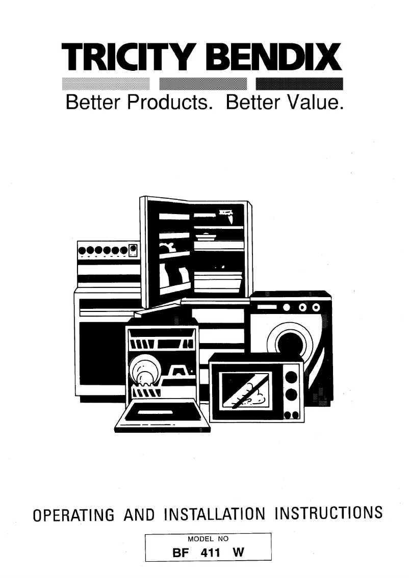Page n°1 - Manuel utilisateur Tricity Bendix BF411W