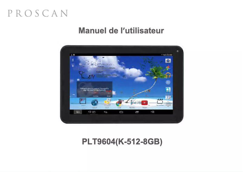 Page n°1 - Manuel utilisateur Proscan PLT9604