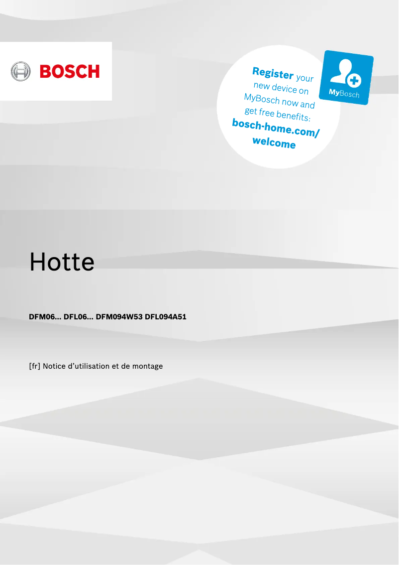 Page 1 de la notice Manuel utilisateur Bosch DFM064A51C